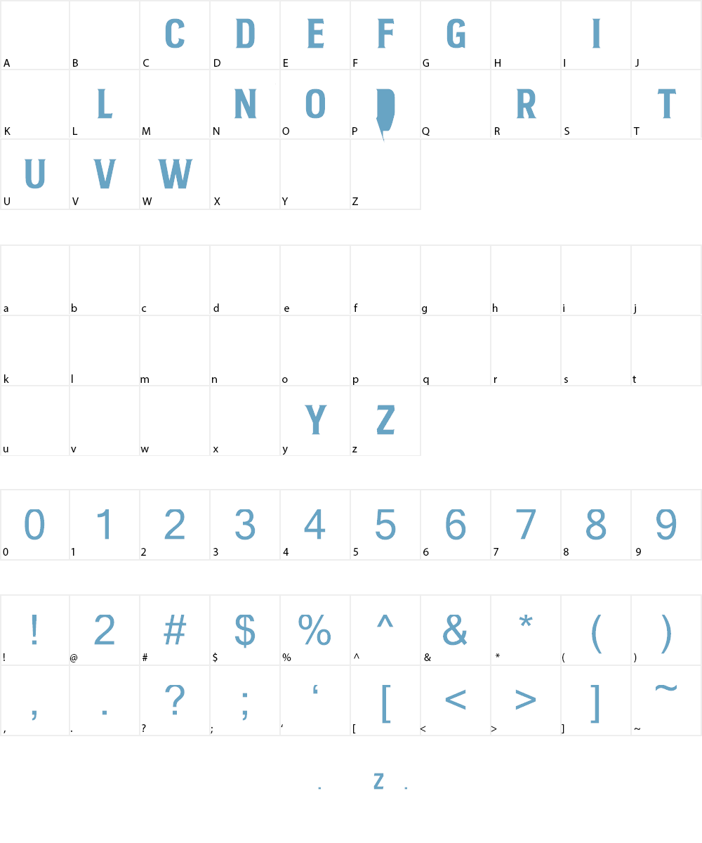 Beclave Bold DEMO Font Character